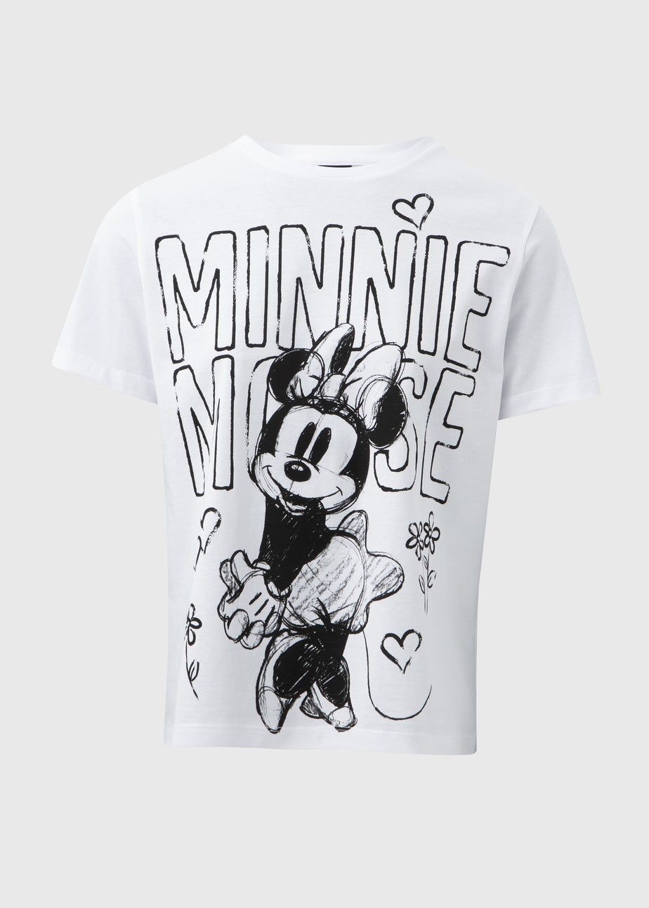 Minnie Mouse White Printed T-Shirt