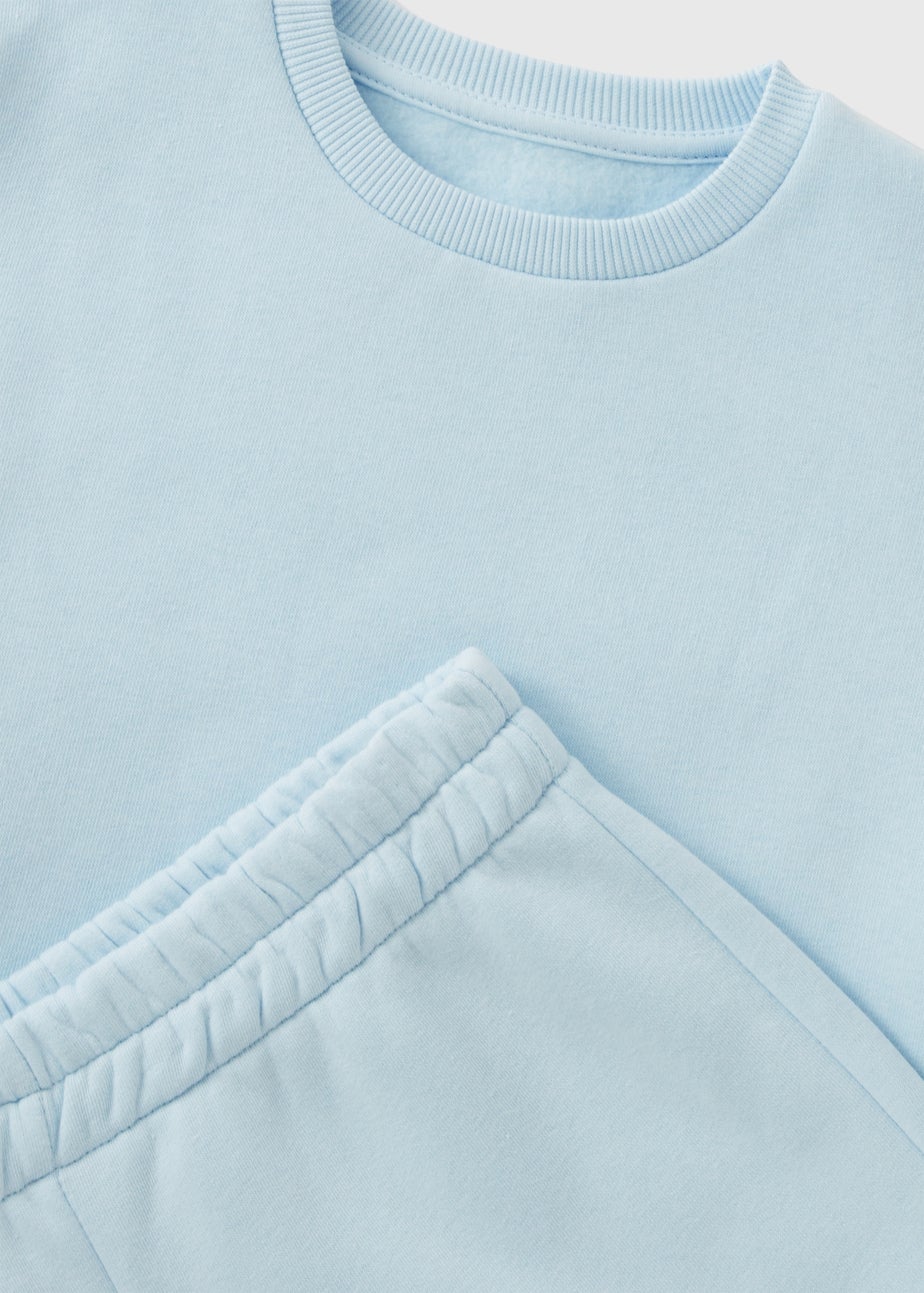 Boys Light Blue Sweatshirt & Shorts Set (7-12yrs)