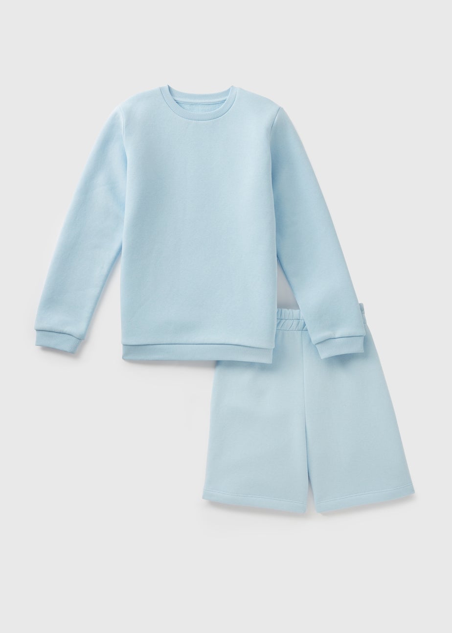 Boys Light Blue Sweatshirt & Shorts Set (7-12yrs)