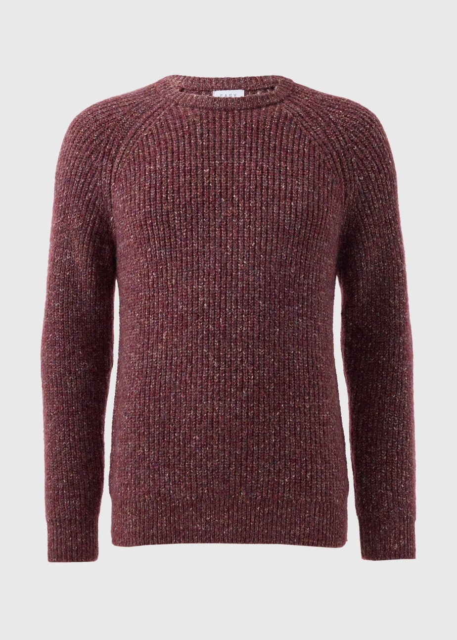 Burgundy Crewneck Knitted Jumper