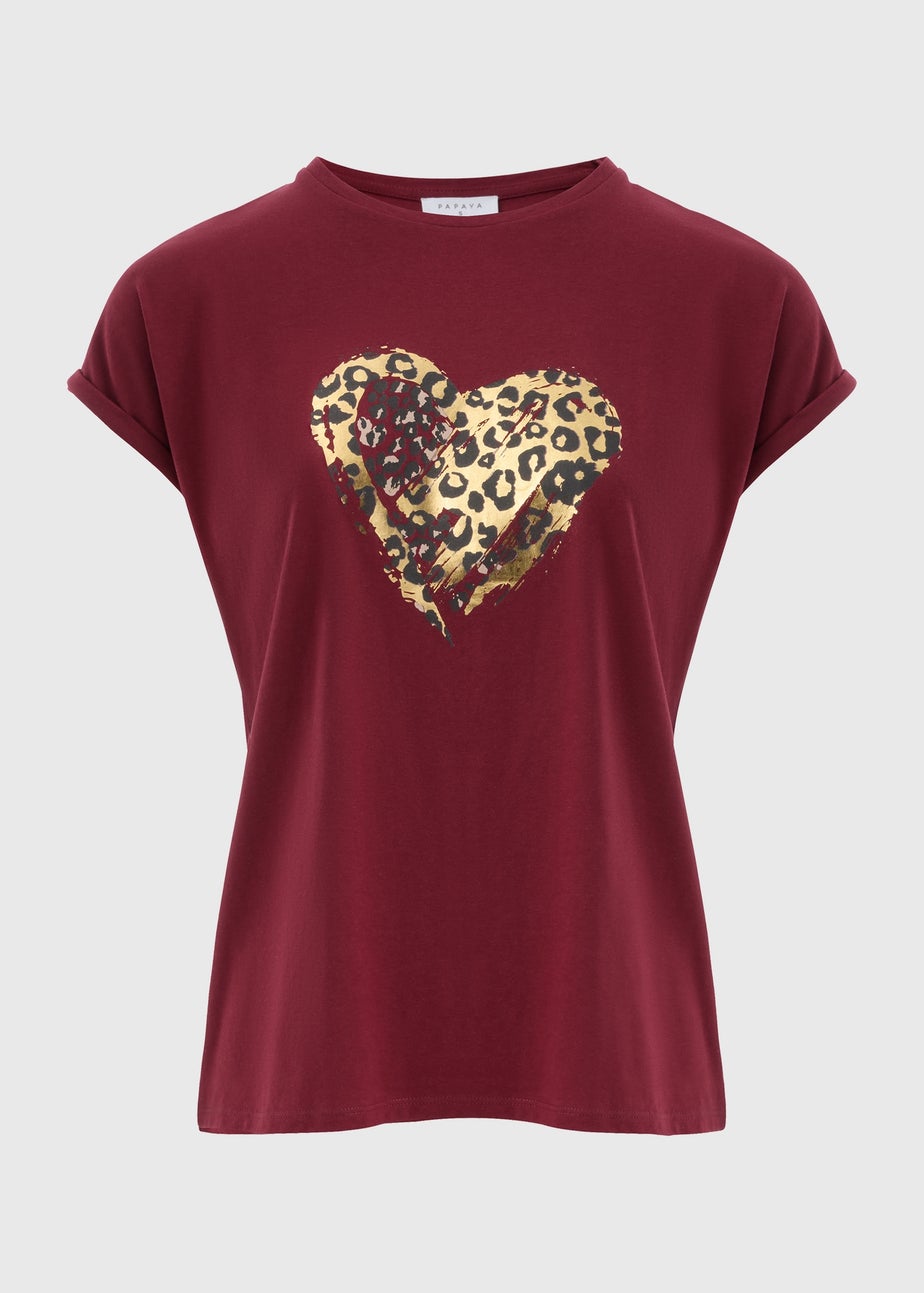 Burgundy Heart Graphic T-Shirt