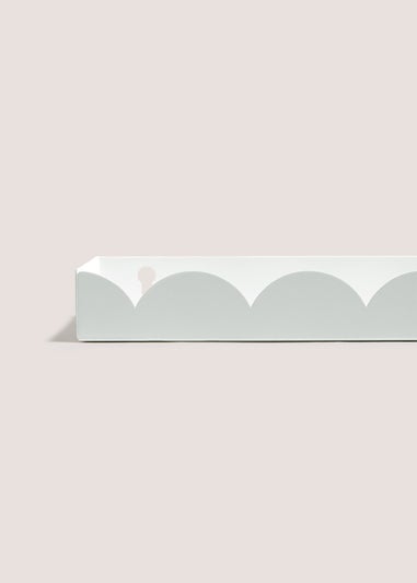 White Scallop Edge Metal Shelf (30cm x 10cm x 3.5cm)