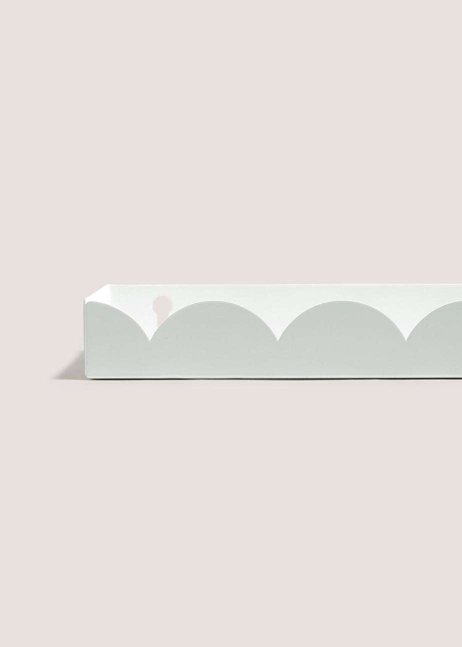 White Scallop Edge Metal Shelf (30cm x 10cm x 3.5cm)
