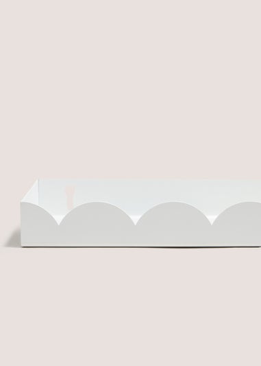 White Scallop Edge Metal Shelf (50cm x 10cm x 3.5cm)