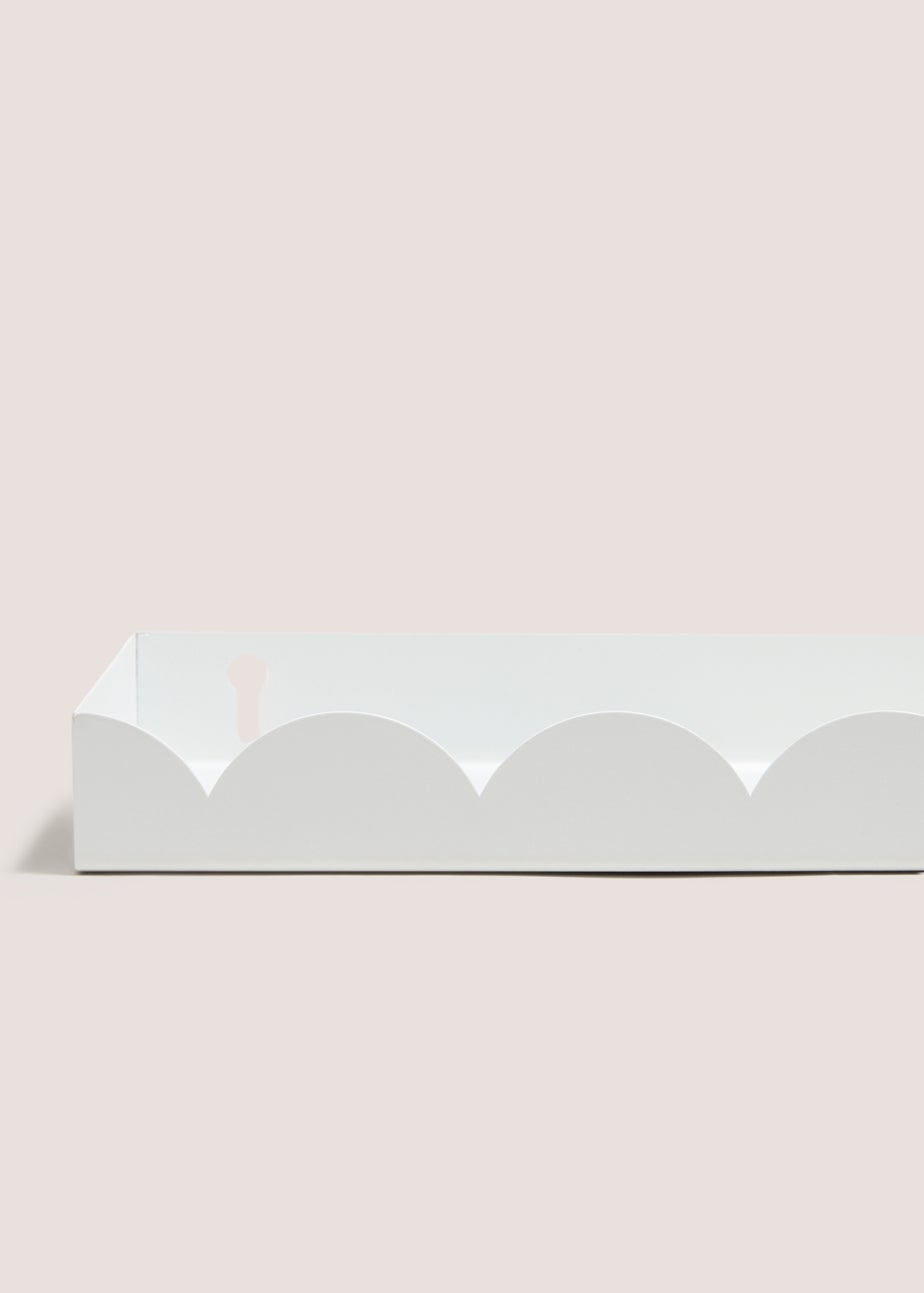 White Scallop Edge Metal Shelf (50cm x 10cm x 3.5cm)
