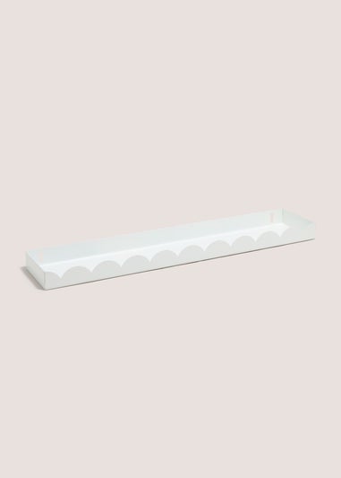 White Scallop Edge Metal Shelf (50cm x 10cm x 3.5cm)