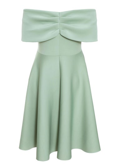 Quiz Green Curve Midi Skater Dress
