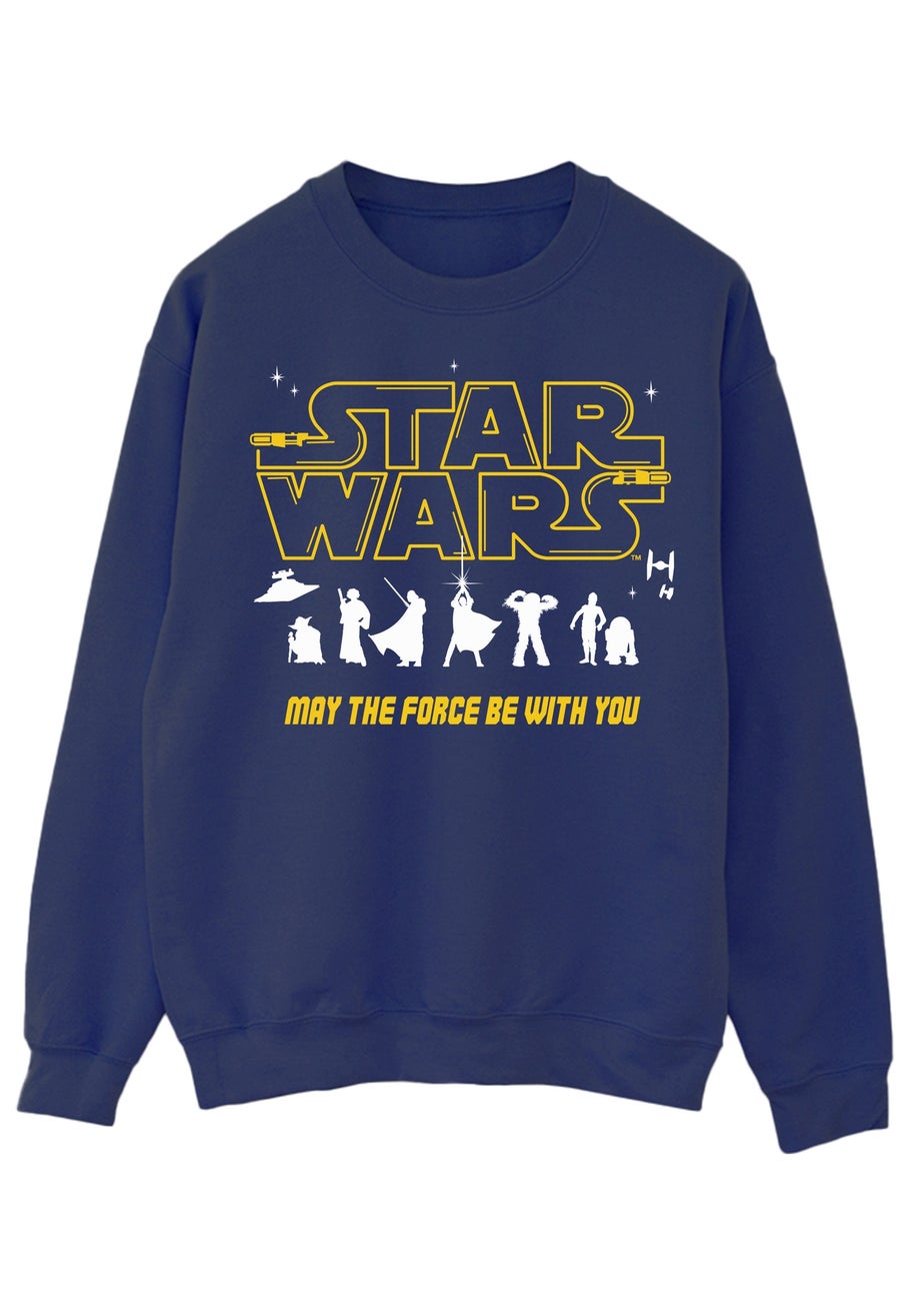 Star Wars Silhouettes Force Adult Navy Graphic Sweatshirt