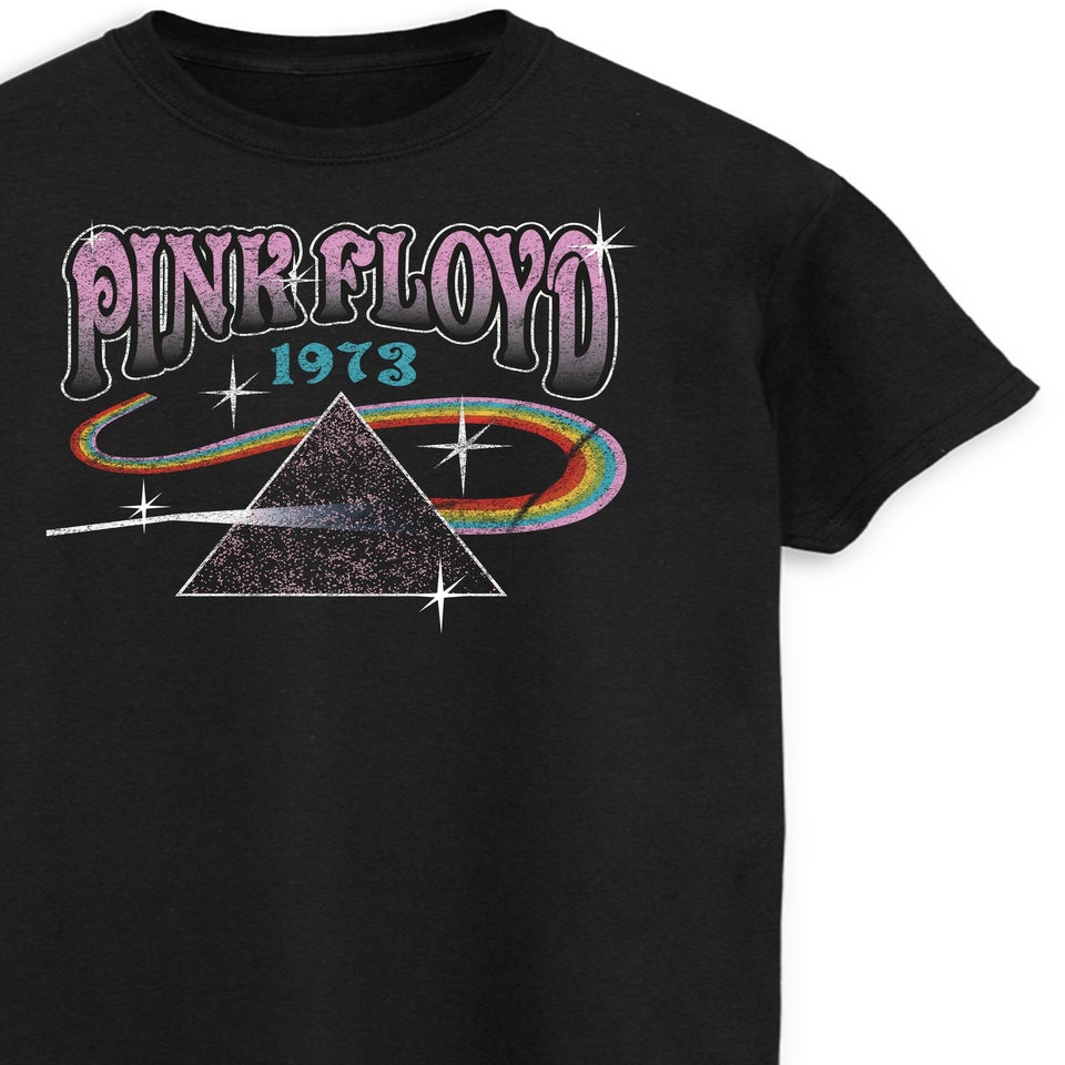 Pink Floyd 1972 Prism Adult Black Graphic Music T-Shirt