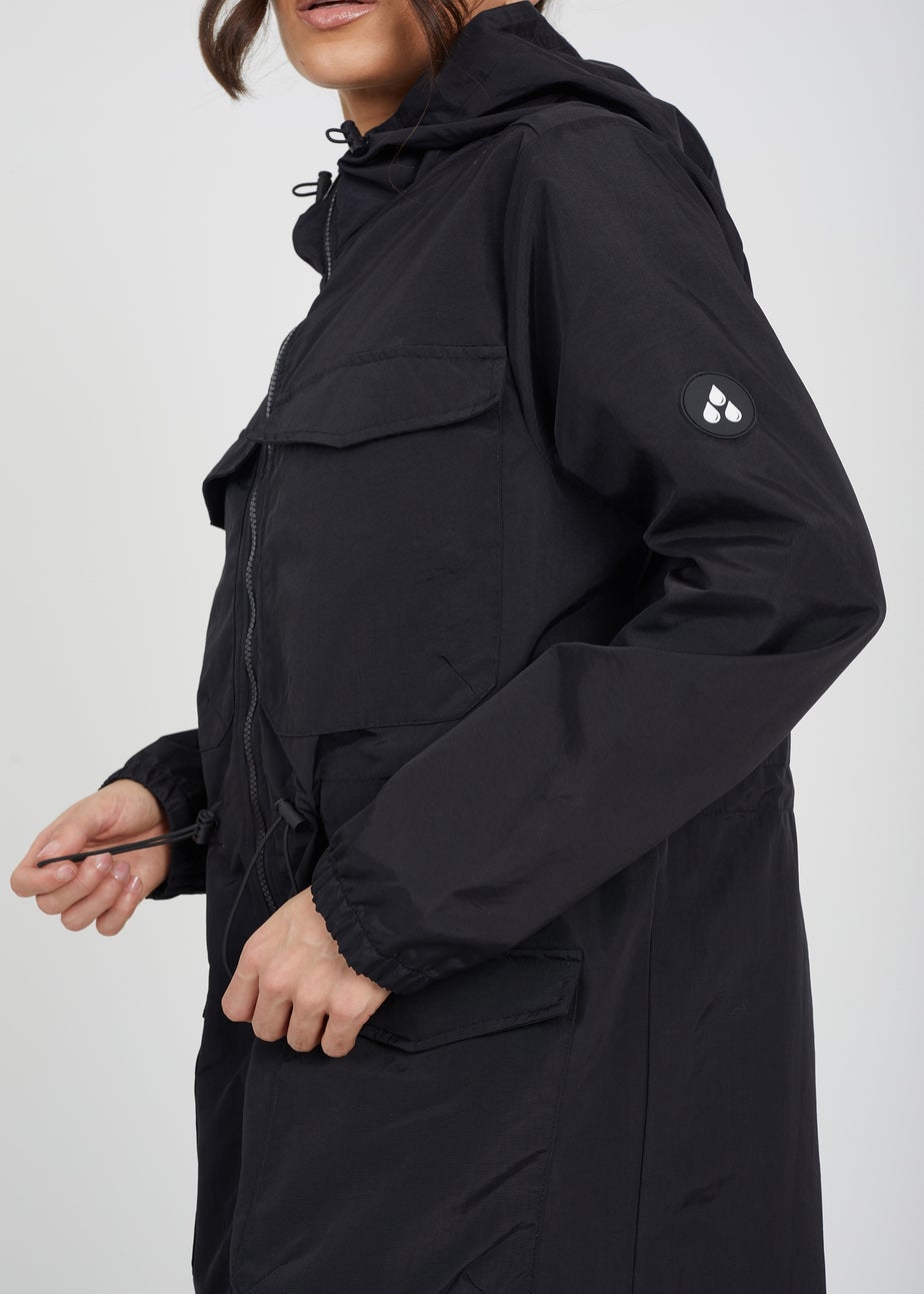 Brave Soul Black Lightweight Hooded Patch Pocket Jacket