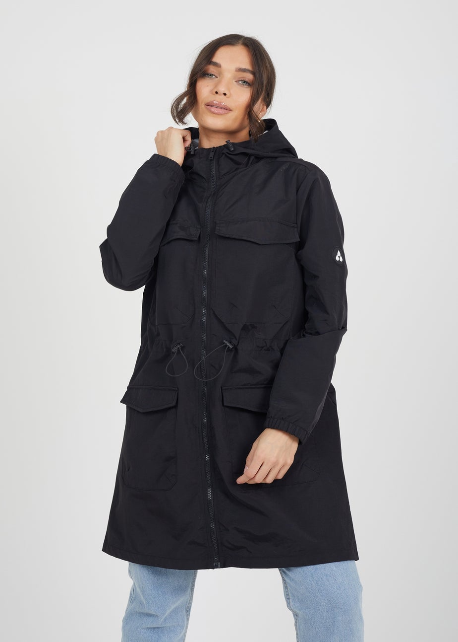 Brave Soul Black Lightweight Hooded Patch Pocket Jacket