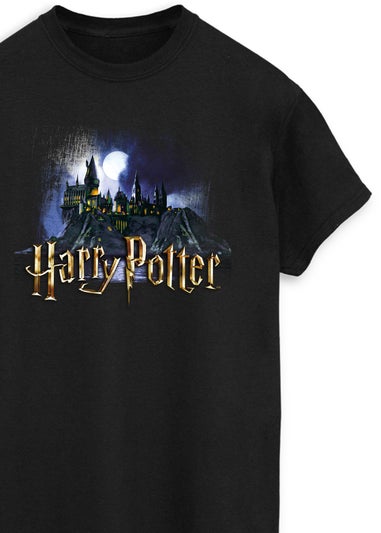 Harry Potter Hogwarts Castle Adult Black Graphic T-Shirt