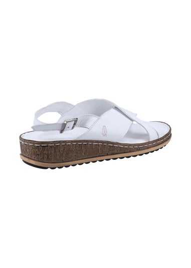 Hush Puppies White Elena Cross Over Wedge Sandal