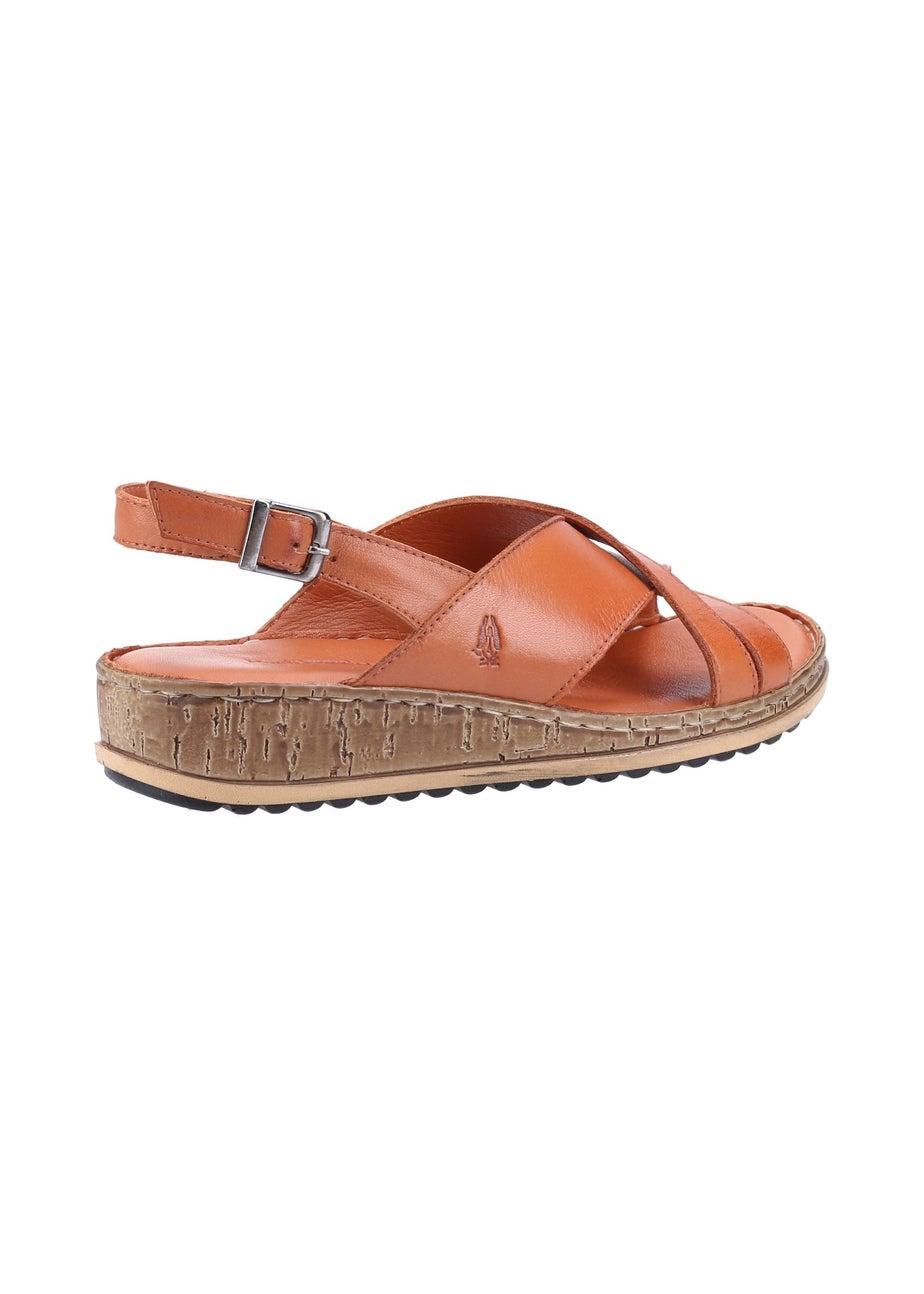 Hush Puppies Tan Elena Cross Over Wedge Sandal