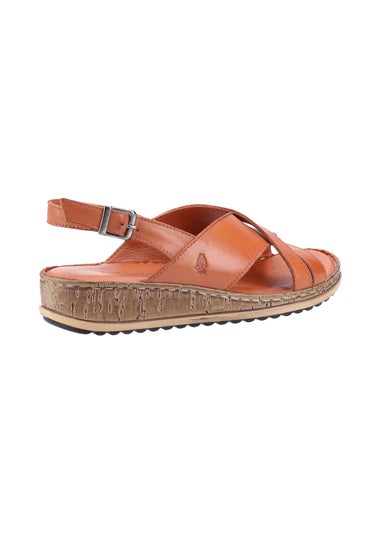 Hush Puppies Tan Elena Cross Over Wedge Sandal