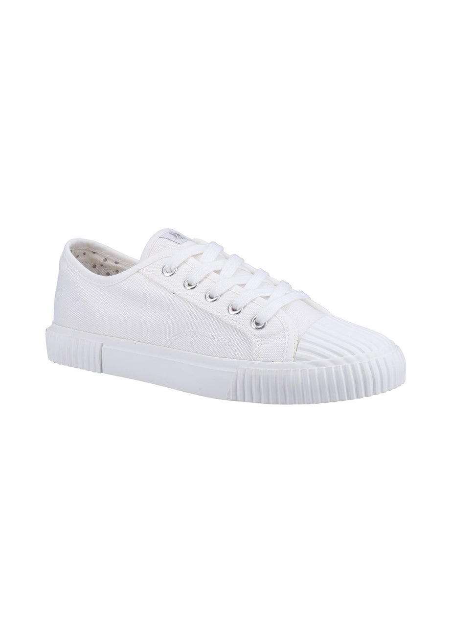Hush Puppies White Brooke Canvas Trainer