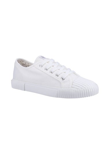 Hush Puppies White Brooke Canvas Trainer