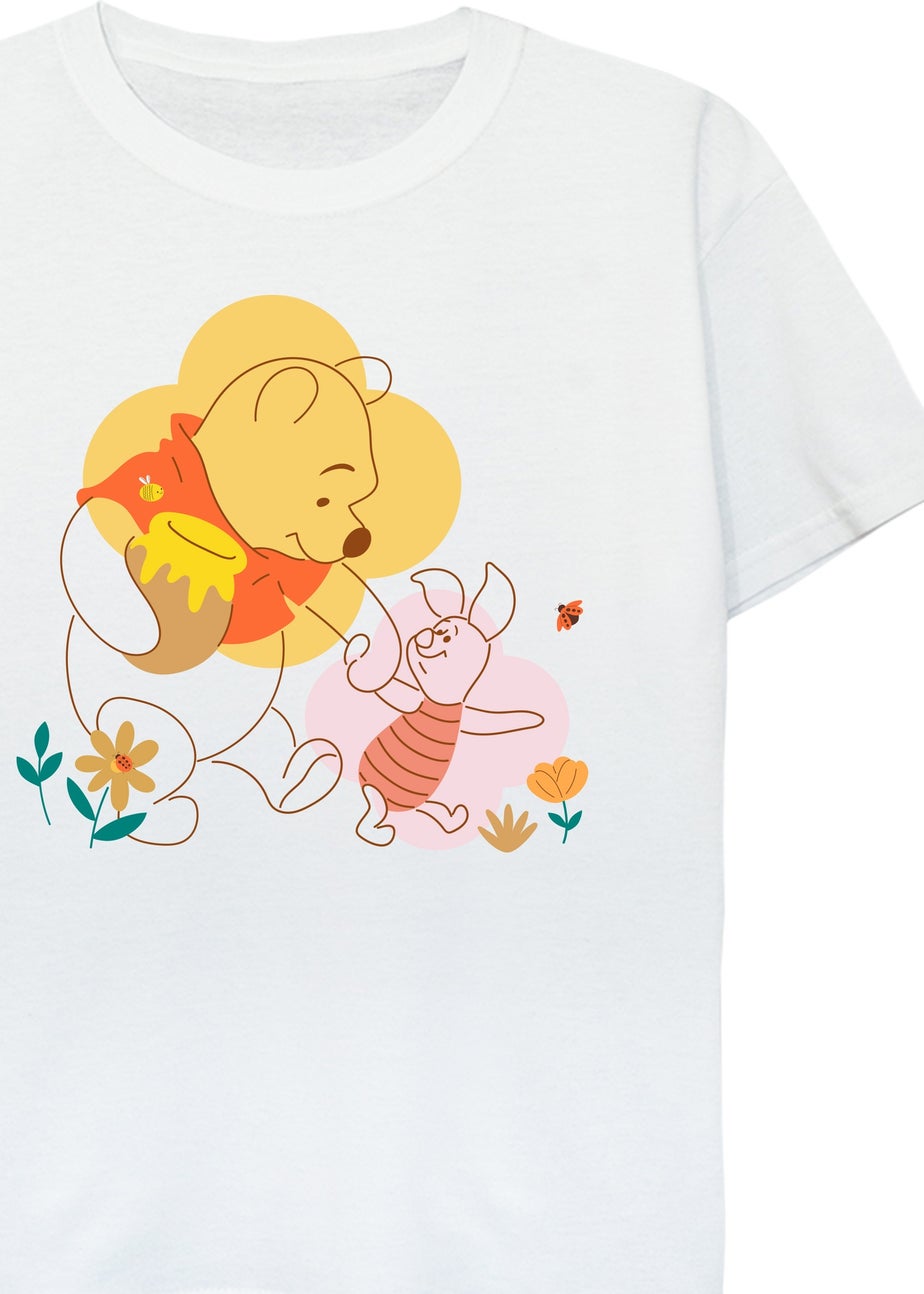 Disney Kids White Winnie The Pooh Piglet Printed T-Shirt (3-13 yrs)