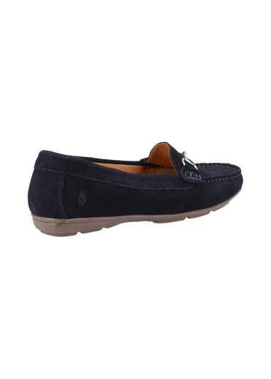 Hush Puppies Navy Molly Snaffle Suede Loafer Shoe