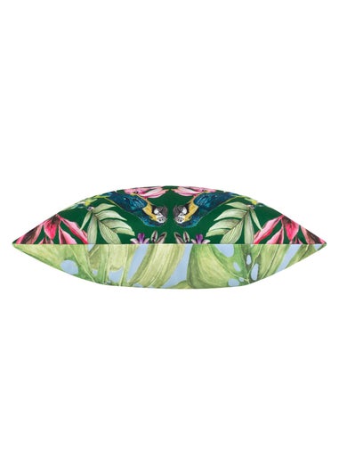 Wylder Tropics Dark Green Kali Birds Filled Outdoor Cushions (30cm x 50cm x 8cm)