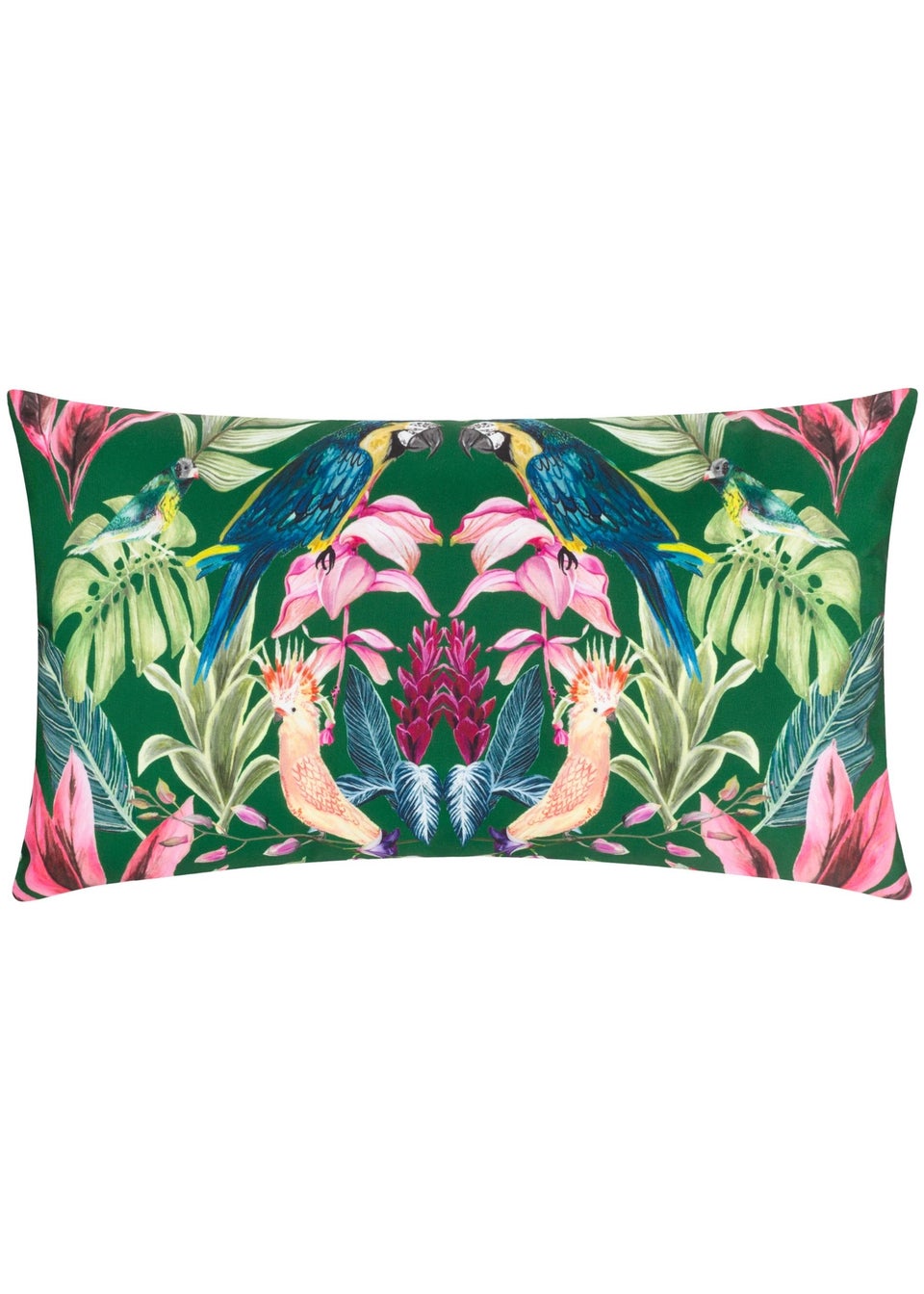 Wylder Tropics Dark Green Kali Birds Filled Outdoor Cushions (30cm x 50cm x 8cm)