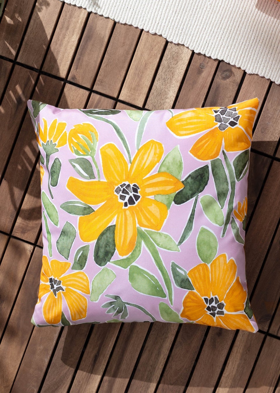 Wylder Nature Lilac Flower Filled Outdoor Cushions (43cm x 43cm x 8cm)