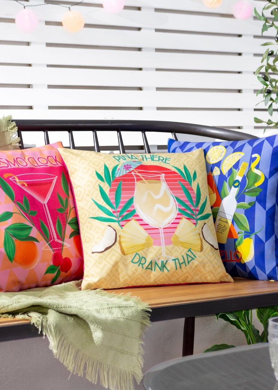 furn. Yellow Pina There Filled Outdoor Cushions (43cm x 43cm x 8cm)