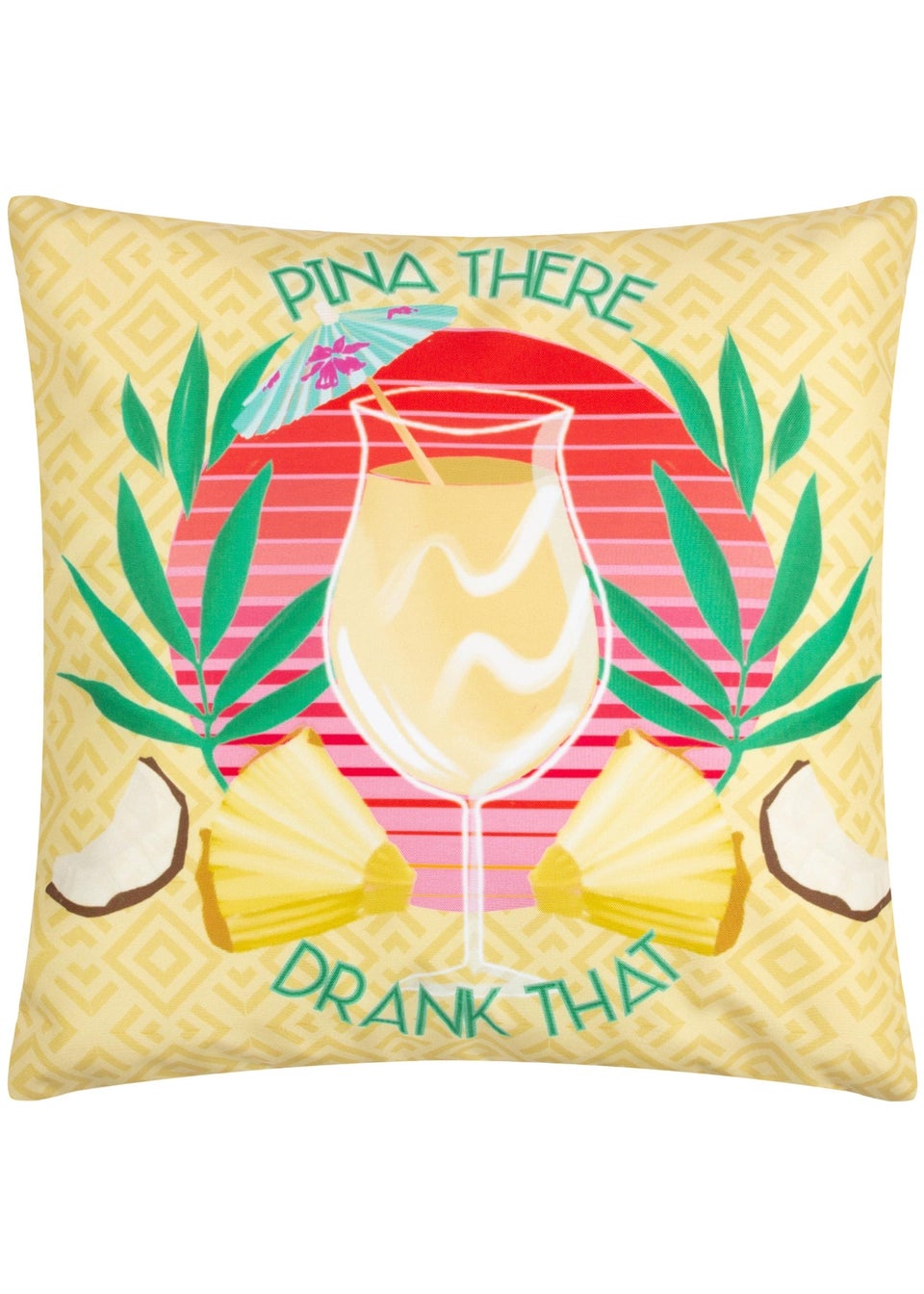 furn. Yellow Pina There Filled Outdoor Cushions (43cm x 43cm x 8cm)