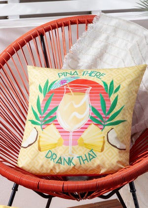 furn. Yellow Pina There Filled Outdoor Cushions (43cm x 43cm x 8cm)