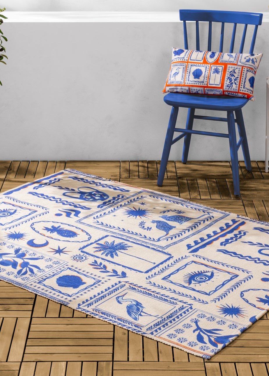 furn. Coral Frieze Filled Outdoor Cushions (30cm x 50cm x 8cm)