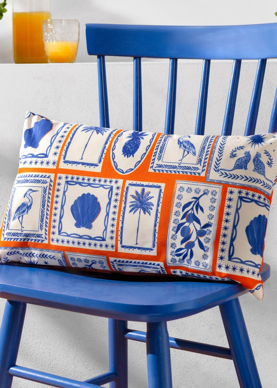 furn. Coral Frieze Filled Outdoor Cushions (30cm x 50cm x 8cm)