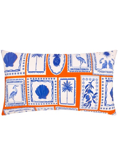 furn. Coral Frieze Filled Outdoor Cushions (30cm x 50cm x 8cm)