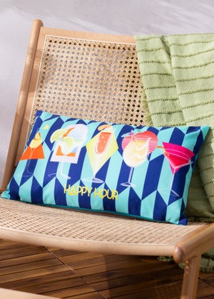 furn. Blue Happy Hour Filled Outdoor Cushions (30cm x 50cm x 8cm)