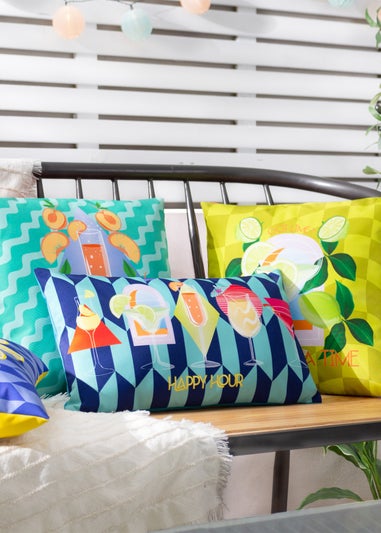 furn. Lime Margarita Filled Outdoor Cushions (43cm x 43cm x 8cm)
