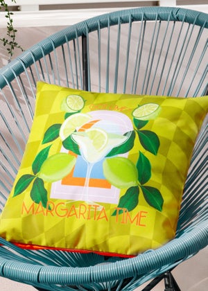 furn. Lime Margarita Filled Outdoor Cushions (43cm x 43cm x 8cm)