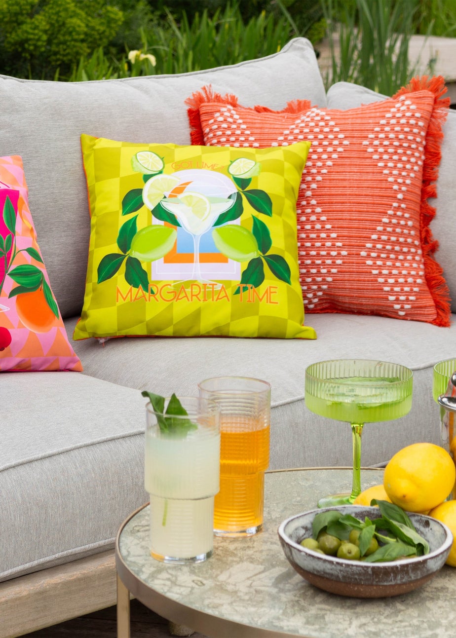 furn. Lime Margarita Filled Outdoor Cushions (43cm x 43cm x 8cm)