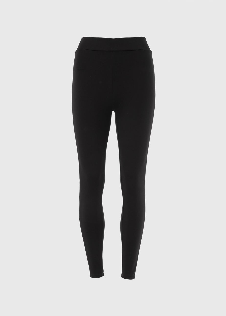 Black PU Side Stripe Leggings