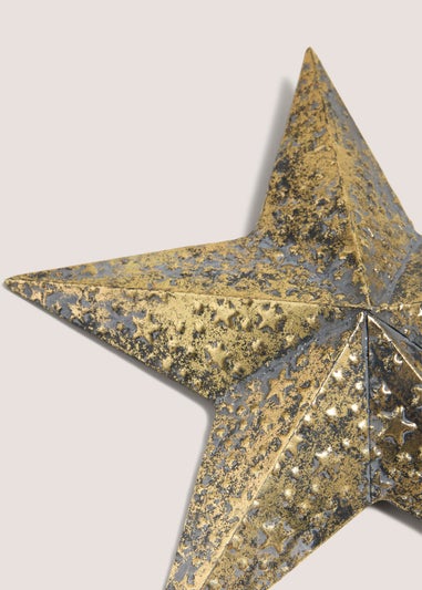 Winter Poem Black and Gold Hanging Star