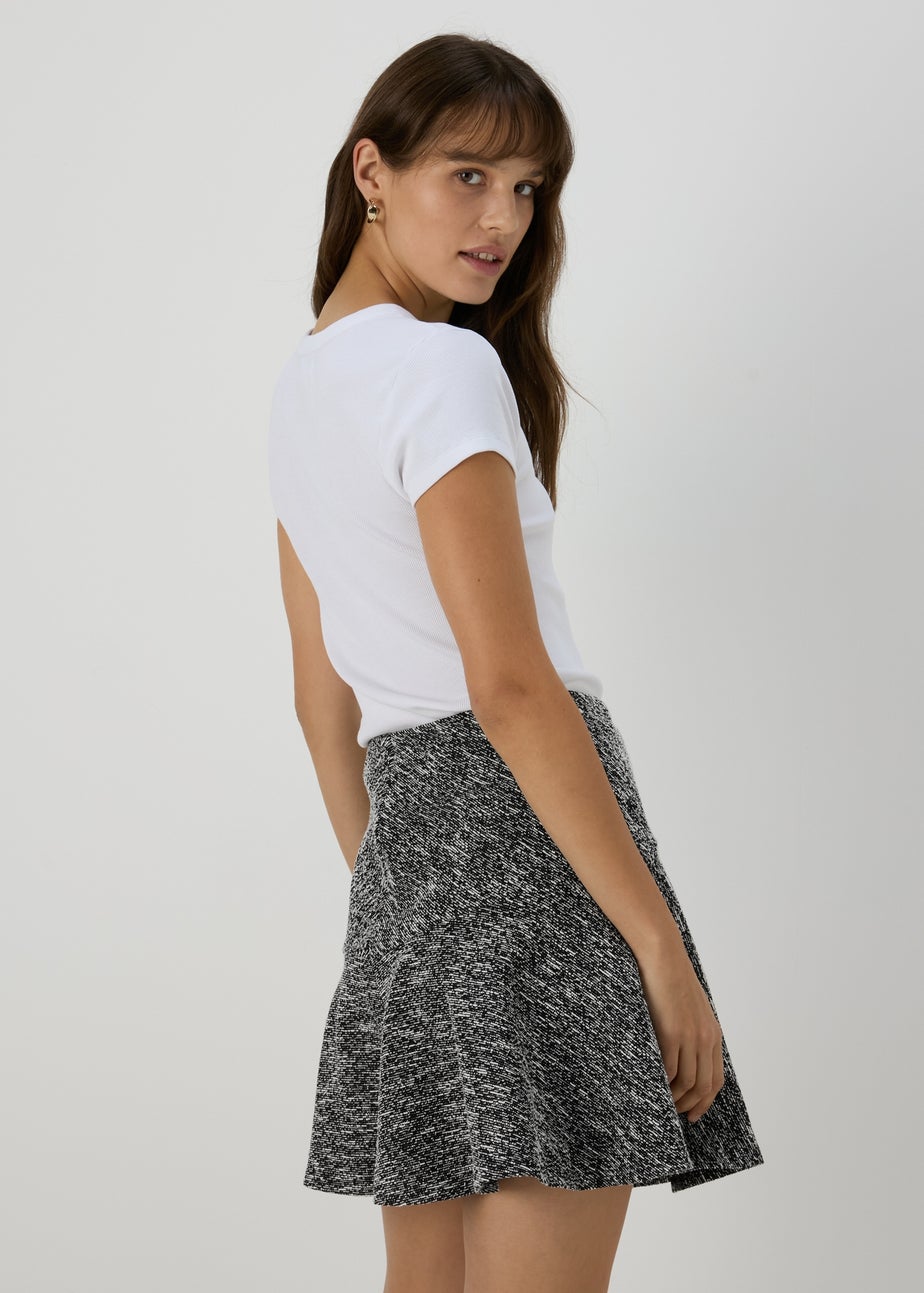 Black Boucle Mini Skirt