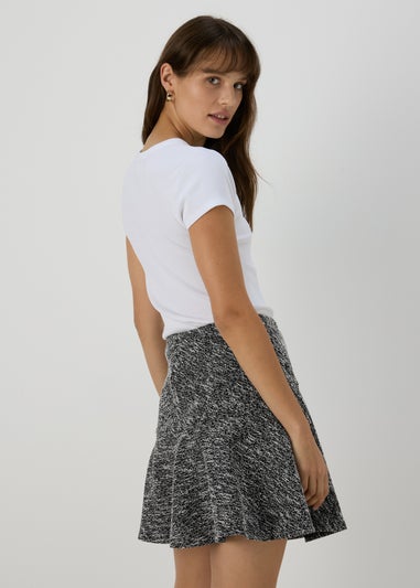 Black Boucle Mini Skirt