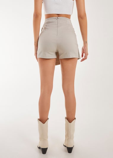 Pink Vanilla Grey Utility Belt Detail Wrap Skort