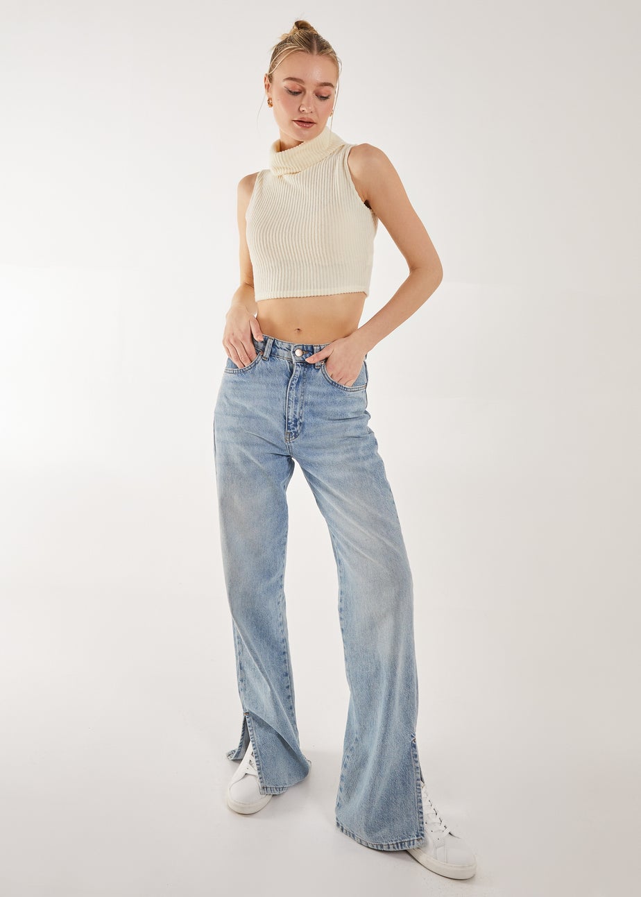 Pink Vanilla Ivory Brushed Racer Rib Vest