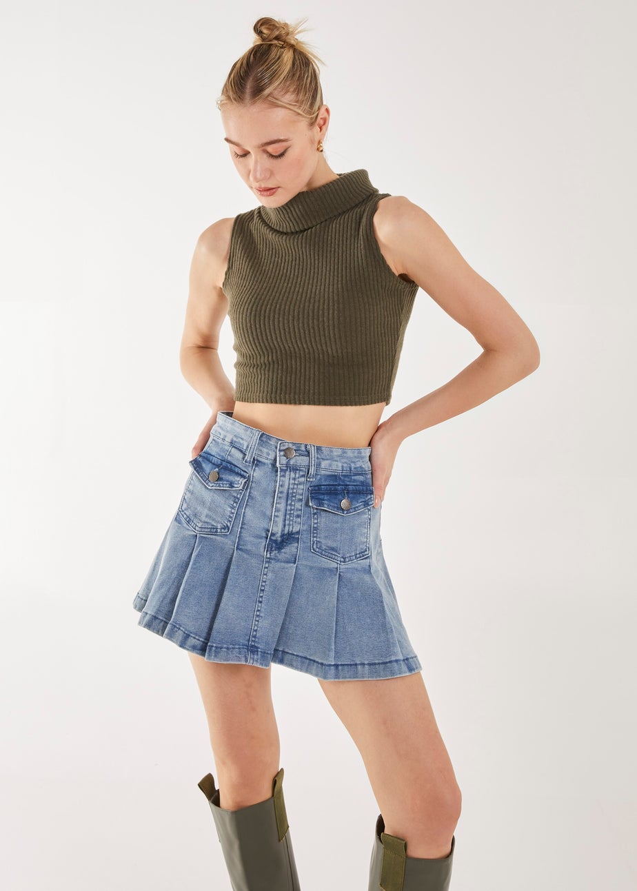 Pink Vanilla Khaki Brushed Racer Rib Vest