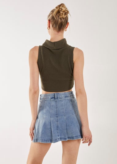 Pink Vanilla Khaki Brushed Racer Rib Vest