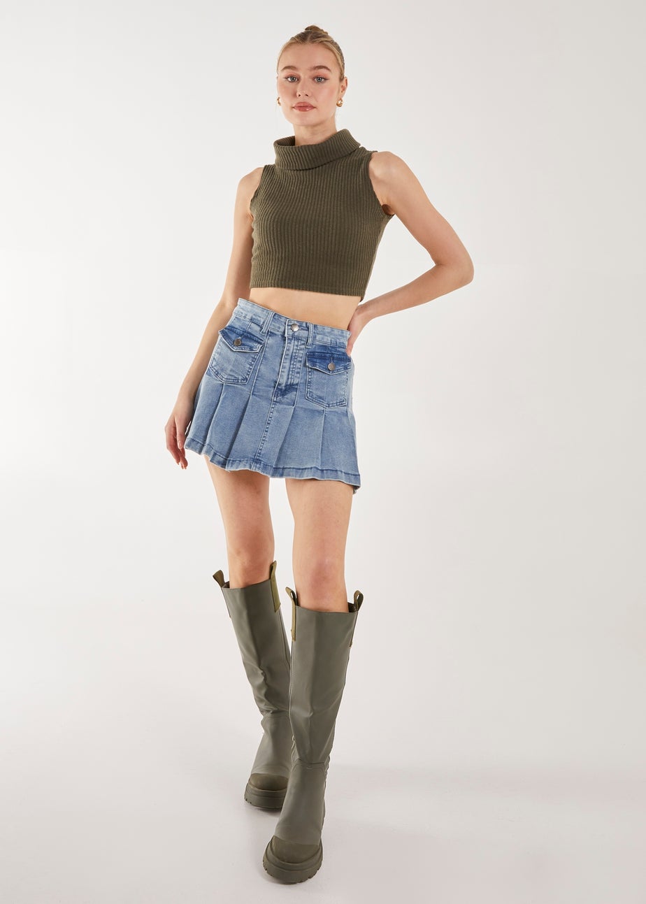 Pink Vanilla Khaki Brushed Racer Rib Vest