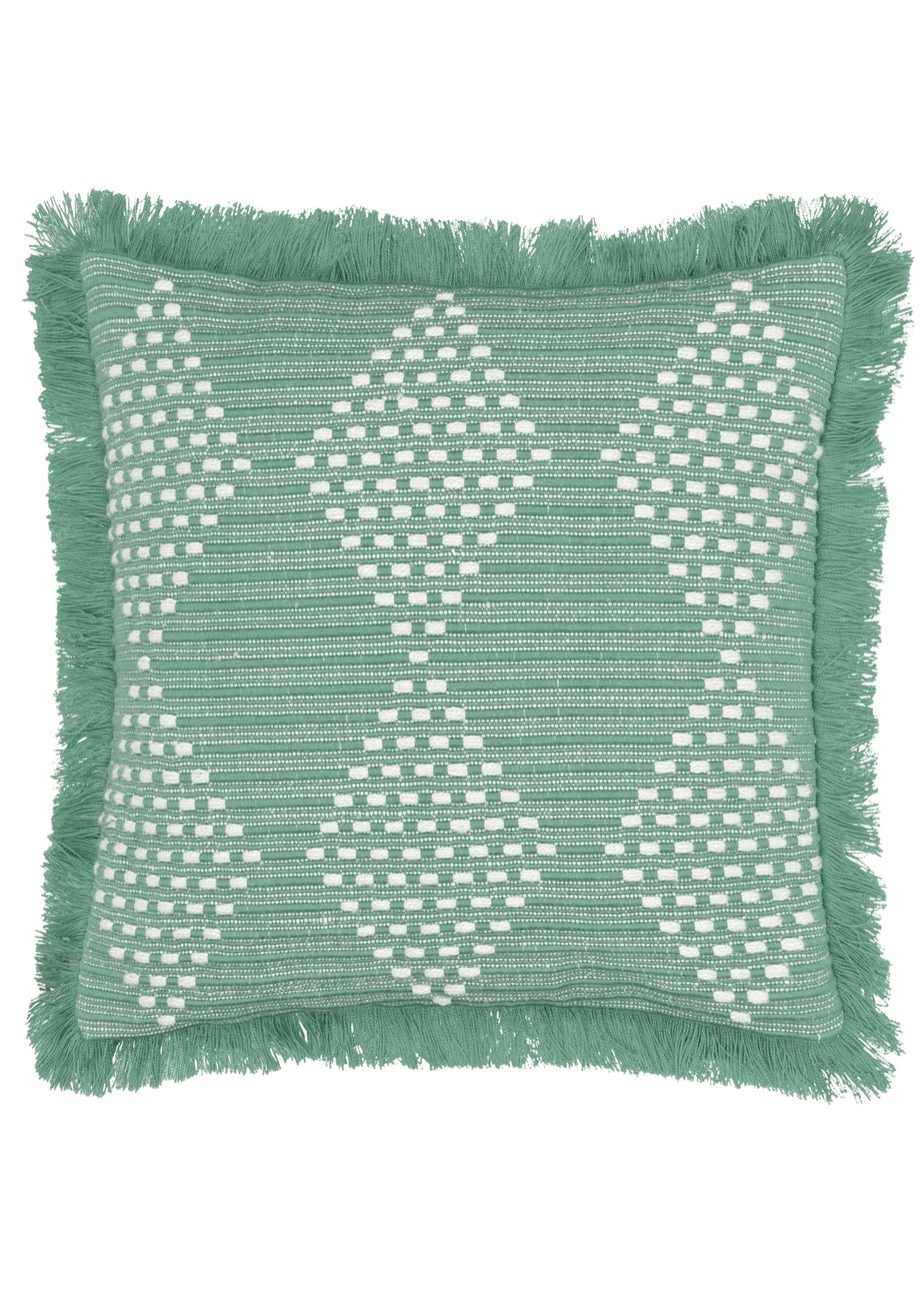 furn. Green Kadie PET Woven Outdoor Filled Cushion (45 x 45 x 8cm)