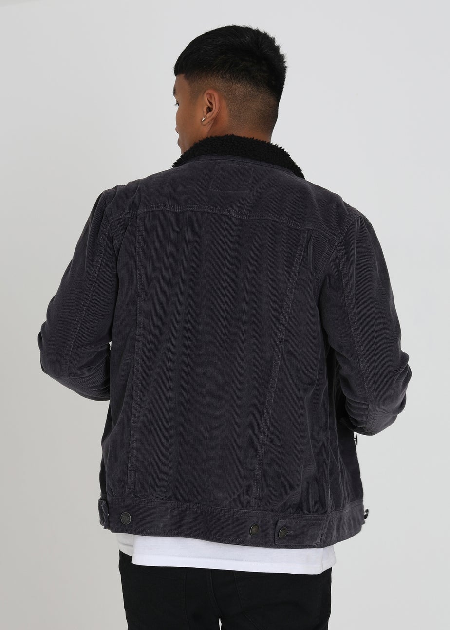 Brave Soul Grey Borg Collar Cord Jacket