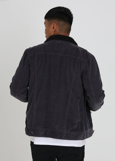 Brave Soul Grey Borg Collar Cord Jacket