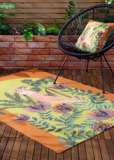 Wylder Orange Cockatoo Outdoor Washable Rug (120 x 170cm)