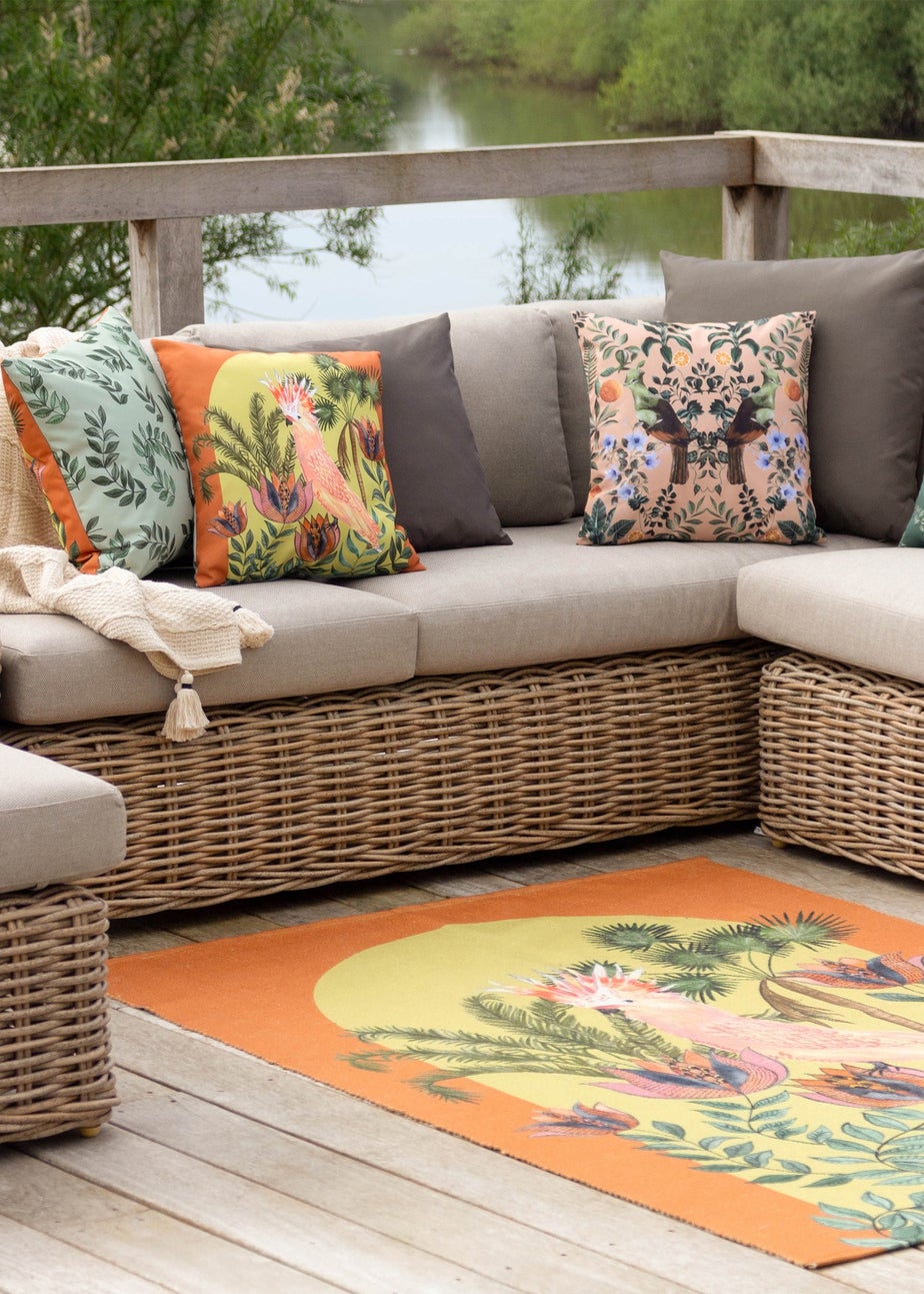Wylder Orange Cockatoo Outdoor Washable Rug (120 x 170cm)